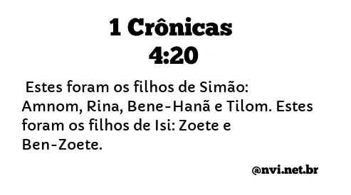 1 CRÔNICAS 4:20 NVI NOVA VERSÃO INTERNACIONAL