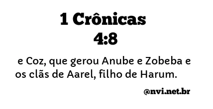 1 CRÔNICAS 4:8 NVI NOVA VERSÃO INTERNACIONAL