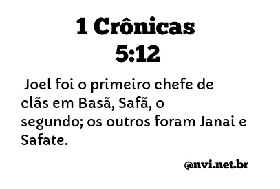 1 CRÔNICAS 5:12 NVI NOVA VERSÃO INTERNACIONAL