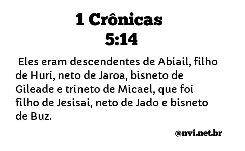 1 CRÔNICAS 5:14 NVI NOVA VERSÃO INTERNACIONAL