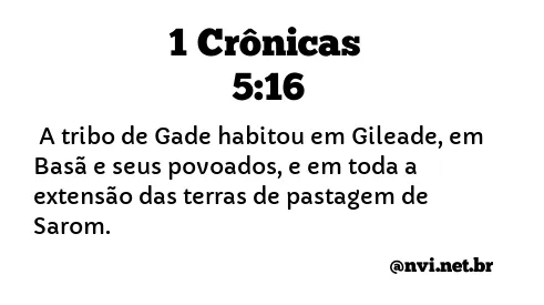 1 CRÔNICAS 5:16 NVI NOVA VERSÃO INTERNACIONAL