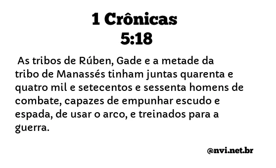 1 CRÔNICAS 5:18 NVI NOVA VERSÃO INTERNACIONAL