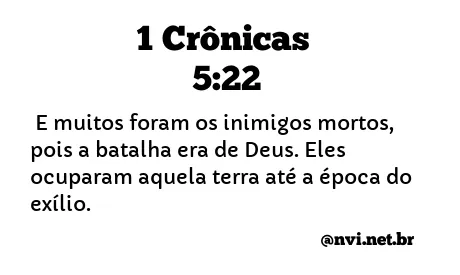 1 CRÔNICAS 5:22 NVI NOVA VERSÃO INTERNACIONAL