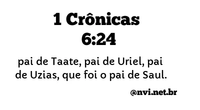 1 CRÔNICAS 6:24 NVI NOVA VERSÃO INTERNACIONAL