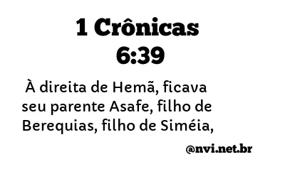 1 CRÔNICAS 6:39 NVI NOVA VERSÃO INTERNACIONAL