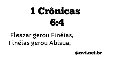 1 CRÔNICAS 6:4 NVI NOVA VERSÃO INTERNACIONAL