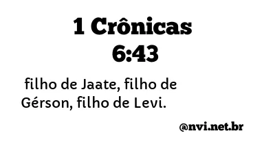 1 CRÔNICAS 6:43 NVI NOVA VERSÃO INTERNACIONAL