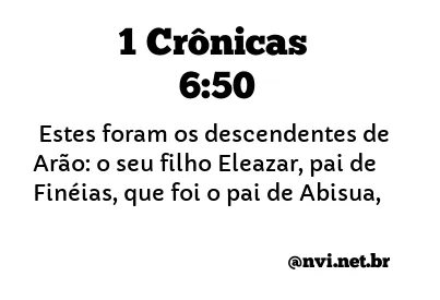 1 CRÔNICAS 6:50 NVI NOVA VERSÃO INTERNACIONAL