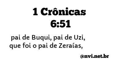 1 CRÔNICAS 6:51 NVI NOVA VERSÃO INTERNACIONAL