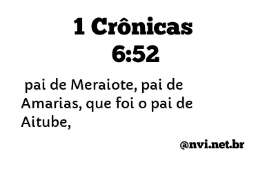 1 CRÔNICAS 6:52 NVI NOVA VERSÃO INTERNACIONAL