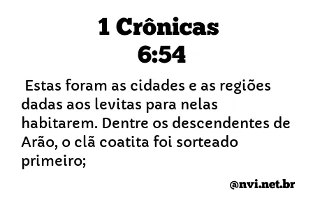 1 CRÔNICAS 6:54 NVI NOVA VERSÃO INTERNACIONAL