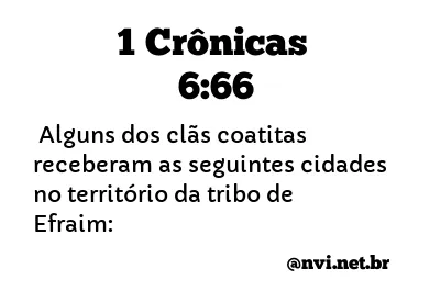 1 CRÔNICAS 6:66 NVI NOVA VERSÃO INTERNACIONAL