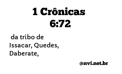 1 CRÔNICAS 6:72 NVI NOVA VERSÃO INTERNACIONAL