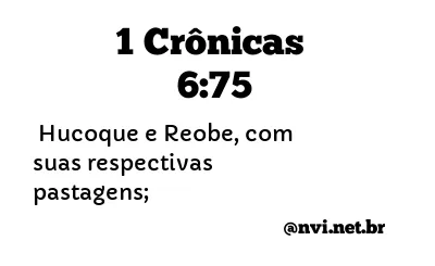 1 CRÔNICAS 6:75 NVI NOVA VERSÃO INTERNACIONAL