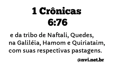 1 CRÔNICAS 6:76 NVI NOVA VERSÃO INTERNACIONAL