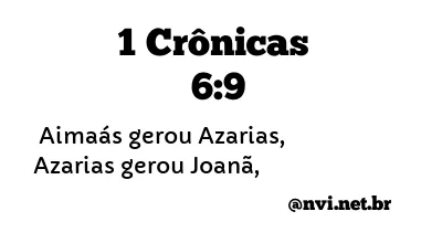 1 CRÔNICAS 6:9 NVI NOVA VERSÃO INTERNACIONAL