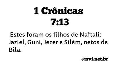 1 CRÔNICAS 7:13 NVI NOVA VERSÃO INTERNACIONAL