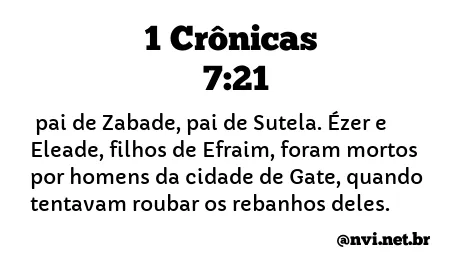 1 CRÔNICAS 7:21 NVI NOVA VERSÃO INTERNACIONAL