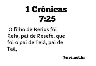 1 CRÔNICAS 7:25 NVI NOVA VERSÃO INTERNACIONAL