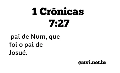 1 CRÔNICAS 7:27 NVI NOVA VERSÃO INTERNACIONAL