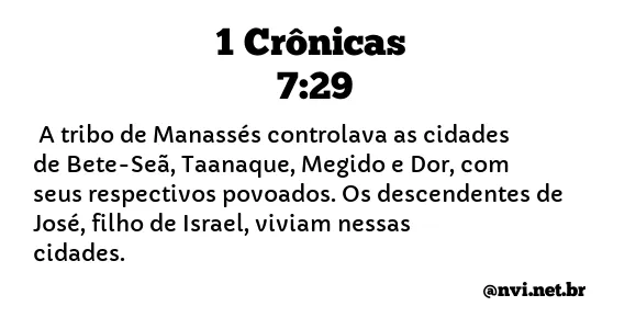 1 CRÔNICAS 7:29 NVI NOVA VERSÃO INTERNACIONAL