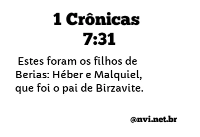 1 CRÔNICAS 7:31 NVI NOVA VERSÃO INTERNACIONAL