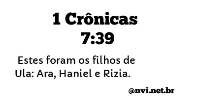 1 CRÔNICAS 7:39 NVI NOVA VERSÃO INTERNACIONAL