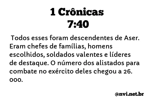 1 CRÔNICAS 7:40 NVI NOVA VERSÃO INTERNACIONAL