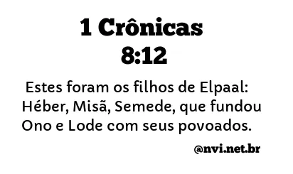 1 CRÔNICAS 8:12 NVI NOVA VERSÃO INTERNACIONAL