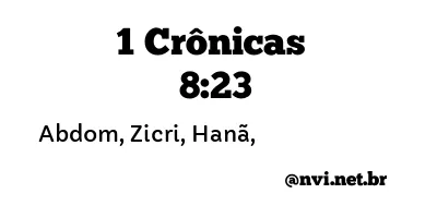 1 CRÔNICAS 8:23 NVI NOVA VERSÃO INTERNACIONAL