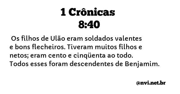 1 CRÔNICAS 8:40 NVI NOVA VERSÃO INTERNACIONAL