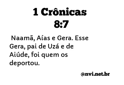 1 CRÔNICAS 8:7 NVI NOVA VERSÃO INTERNACIONAL