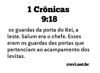 1 CRÔNICAS 9:18 NVI NOVA VERSÃO INTERNACIONAL