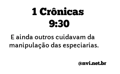 1 CRÔNICAS 9:30 NVI NOVA VERSÃO INTERNACIONAL