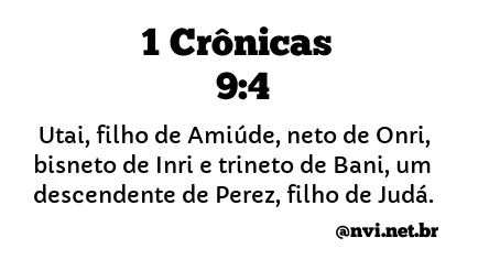 1 CRÔNICAS 9:4 NVI NOVA VERSÃO INTERNACIONAL