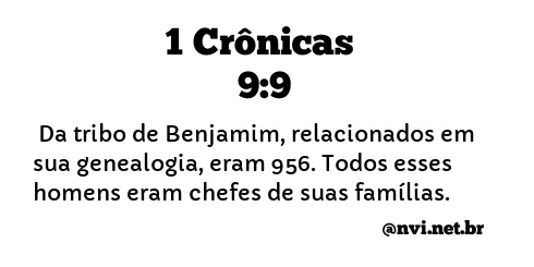 1 CRÔNICAS 9:9 NVI NOVA VERSÃO INTERNACIONAL