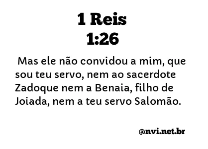 1 REIS 1:26 NVI NOVA VERSÃO INTERNACIONAL