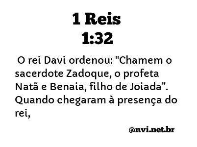 1 REIS 1:32 NVI NOVA VERSÃO INTERNACIONAL