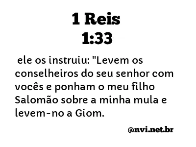 1 REIS 1:33 NVI NOVA VERSÃO INTERNACIONAL