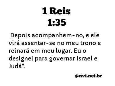 1 REIS 1:35 NVI NOVA VERSÃO INTERNACIONAL