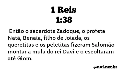 1 REIS 1:38 NVI NOVA VERSÃO INTERNACIONAL