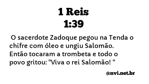 1 REIS 1:39 NVI NOVA VERSÃO INTERNACIONAL