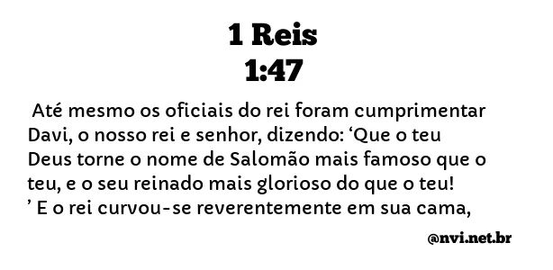 1 REIS 1:47 NVI NOVA VERSÃO INTERNACIONAL