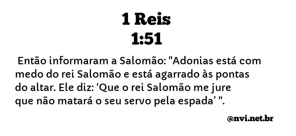 1 REIS 1:51 NVI NOVA VERSÃO INTERNACIONAL