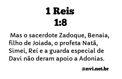 1 REIS 1:8 NVI NOVA VERSÃO INTERNACIONAL