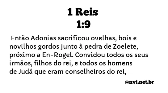 1 REIS 1:9 NVI NOVA VERSÃO INTERNACIONAL