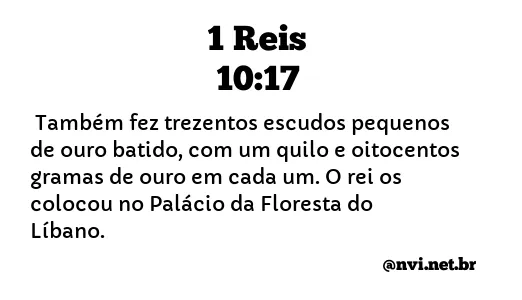 1 REIS 10:17 NVI NOVA VERSÃO INTERNACIONAL