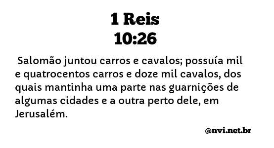 1 REIS 10:26 NVI NOVA VERSÃO INTERNACIONAL