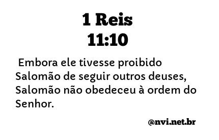 1 REIS 11:10 NVI NOVA VERSÃO INTERNACIONAL