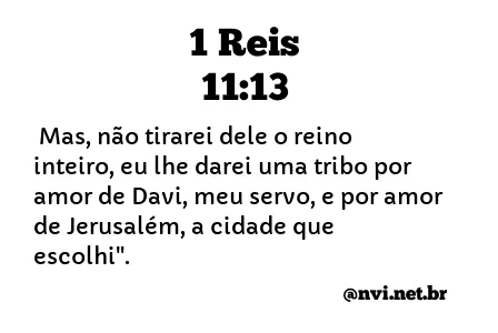 1 REIS 11:13 NVI NOVA VERSÃO INTERNACIONAL